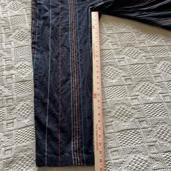 Anthropologie Dolan Left Coast Navy Embroidered Striped Cotton Halter Jumpsuit - Picture 11 of 16